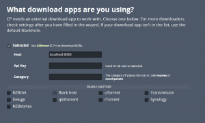 Couchpotato download apps sabnzbd