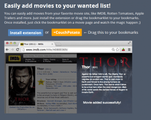 couchpotato easily add movies to your watchlist
