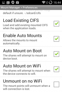 mount manager preferences