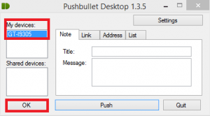 pushbullet 1.3.5 authenticated show devices