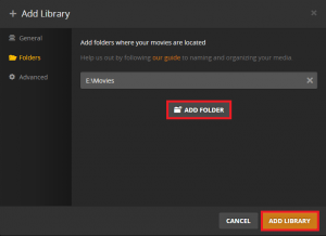 Plex server add library movies add another