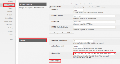 configure sabnzbd cleanuplist