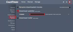 couchpotato subtitles simple