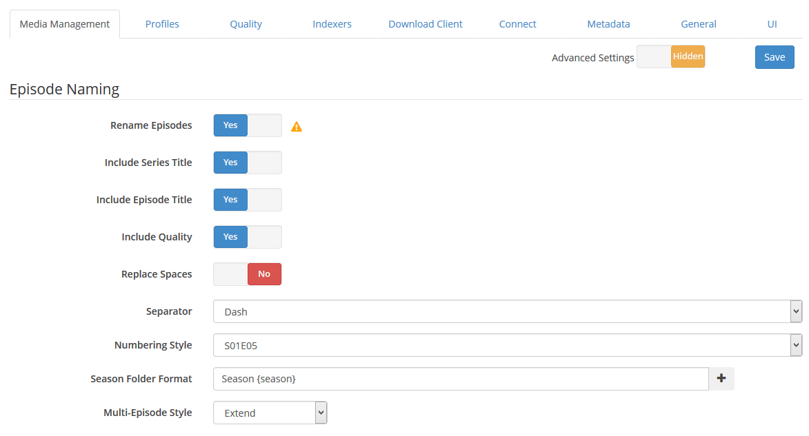 sonarr setup usernet