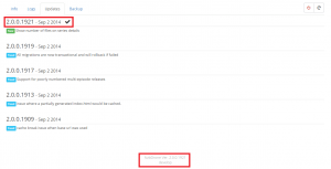 nzbdrone updates shows dev version number