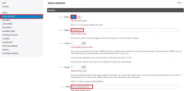 nzbget news servers 1 red