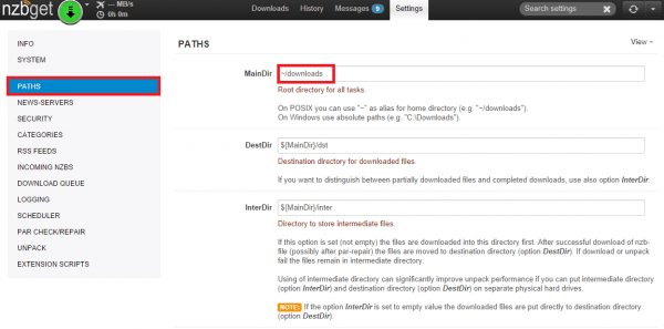 nzbget settings paths