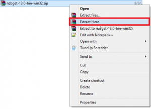 nzbget step 1 extract nzbget