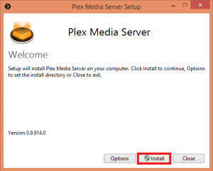 plex sever click install