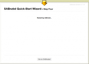 sabnzbd quick start wizard completed restarting