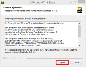 sabnzbd step 2 license agreement