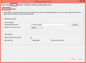 serviio step 15 delivery transcoding