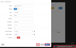 settings download client sabnzbd no ssl notification