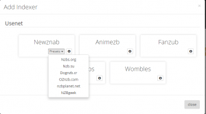 settings indexer show presets