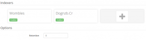 settings indexers womble n dog enabled
