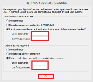 tight vnc server set passwords