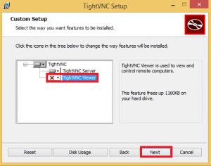 tightvnc server choose server