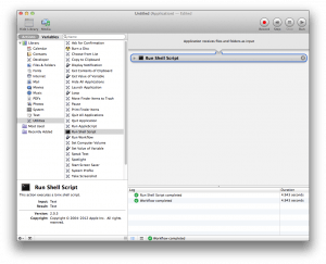 Automator nzbdrone shell script success