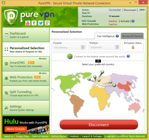 PureVPN Connected