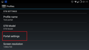 STB Emulator click Portal settings