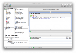 mac osx headphones automator running