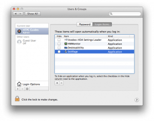mac osx sickrage added to login