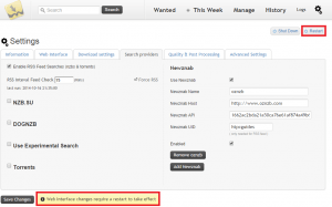 mylar web save changes click restart