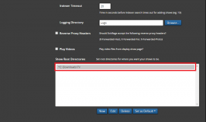 configure sickrage general misc tab default directory added