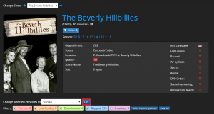 configure sickrage manage episodes click Go