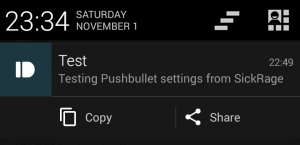 configure sickrage pushbullet notification received