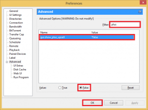 configure utorrent preferences advanced filter plus