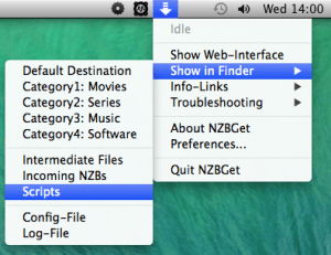 nzbget show scripts in finder