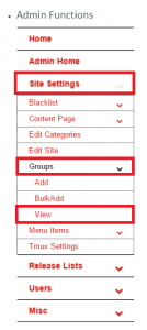 nzedb site settings and group settings click view