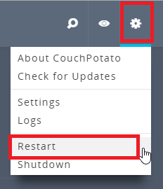 configure couchpotato click restart