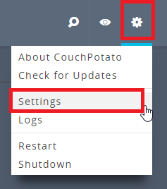 configure couchpotato click settings