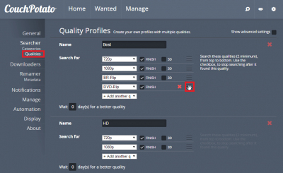 configure couchpotato move quality setting