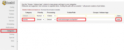 configure couchpotato sabnzbd add category