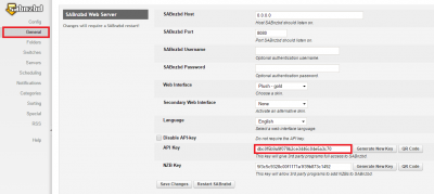 configure couchpotato sabnzbd get API key