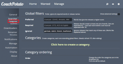 couchpotato searcher categories