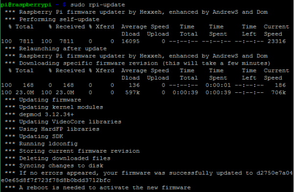 raspberry pi firmware update