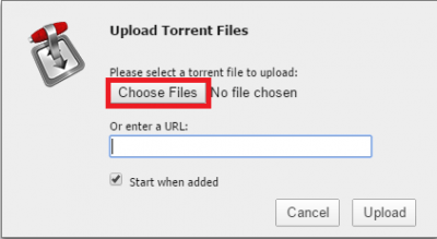 transmission open torrent choose file