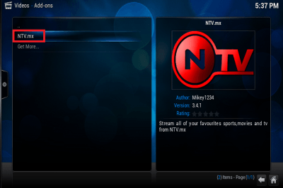 install xunity ntv kodi xbmc plugin step 14