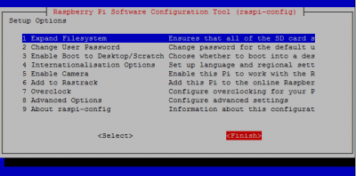 raspbian lightweight distro minibian choose finish