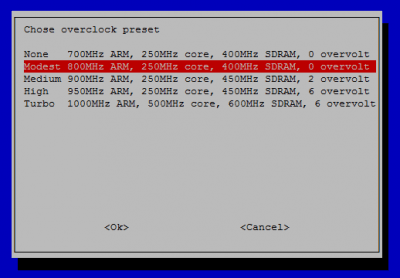 raspbian lightweight distro minibian overclock 800MHz