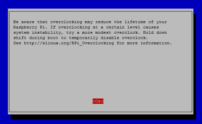 raspbian lightweight distro minibian overclock warning