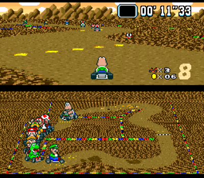 Super Mario Kart Hummingboard SNES Screenshot
