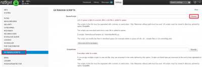 nzbget configure passworddetector click extension scriptss