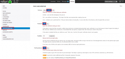 nzbget performance tweaks par check repair
