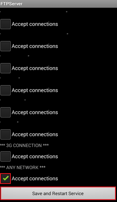 Configure Android FTP Server step 1b