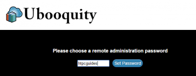 configure ubooquity step 1 set password